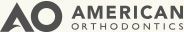 American Orthodontics logo with stylized AO letters and gray text on a white background