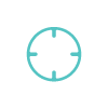 Turquoise targeting reticle.