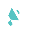 Turquoise megaphone icon, slightly tilted to the right.