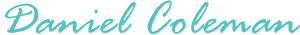 Daniel Coleman in a light blue script font.