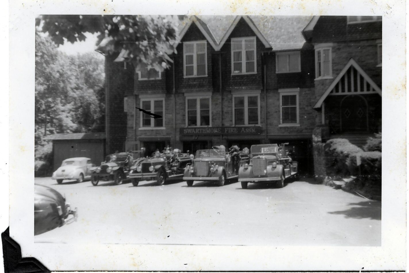 Apparatus lined up outside the Swarthmore Fire Association.