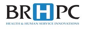 The logo for brhpc health and human service innovations is blue and black.