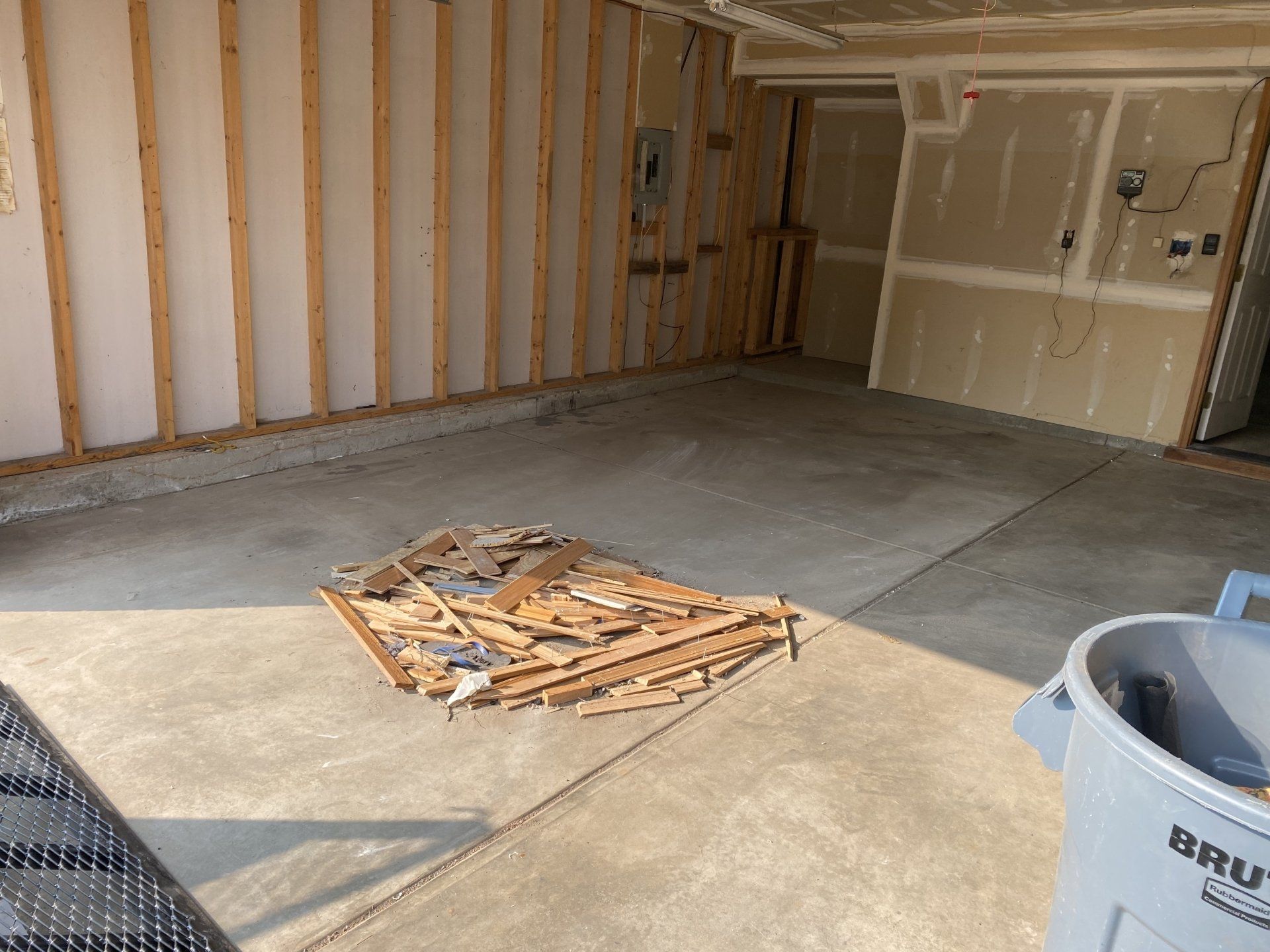 an almost fully cleaned garage at a clients house in colorado springs colorado