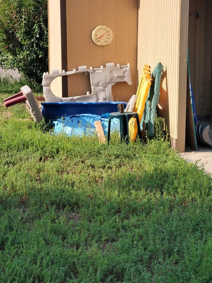 furniture ready to be removed in an attic in colorado springs, colorado