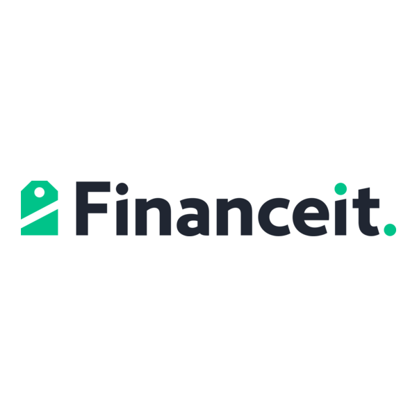 Financeit logo in teal and dark navy on a white background