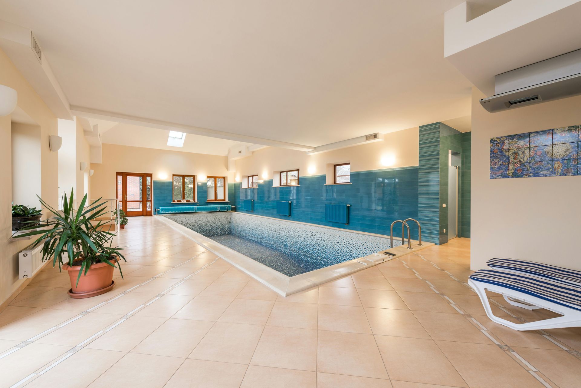 a luxury pool in a hotel.