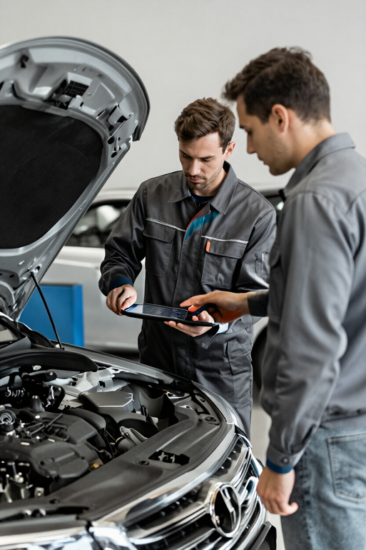 JerseyMechanix technician reviewing honest diagnostic results with a customer in El Paso, TX