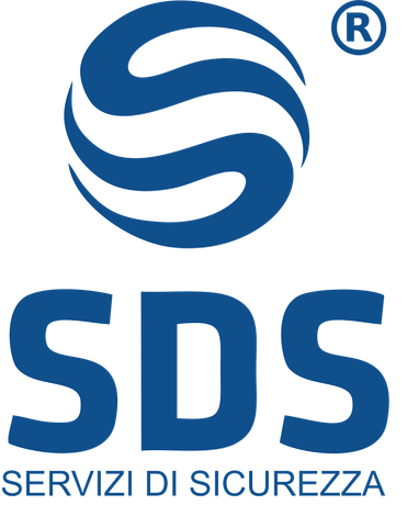Logo SDS blu con un globo stilizzato sopra e la scritta 
