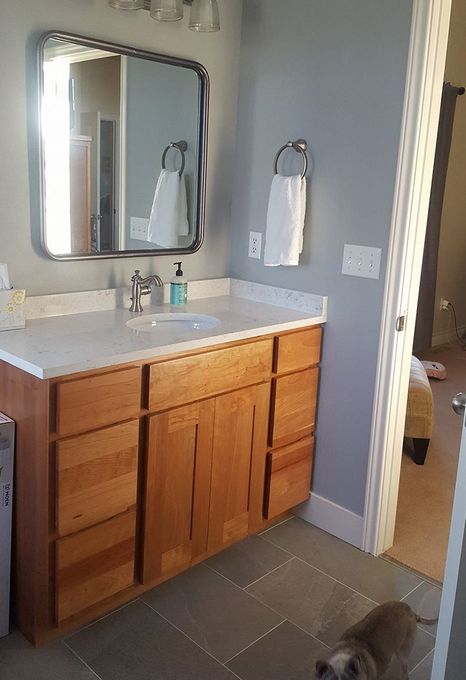 Bathroom With Wooden Cabinet Bathroom With Wooden Cabinet