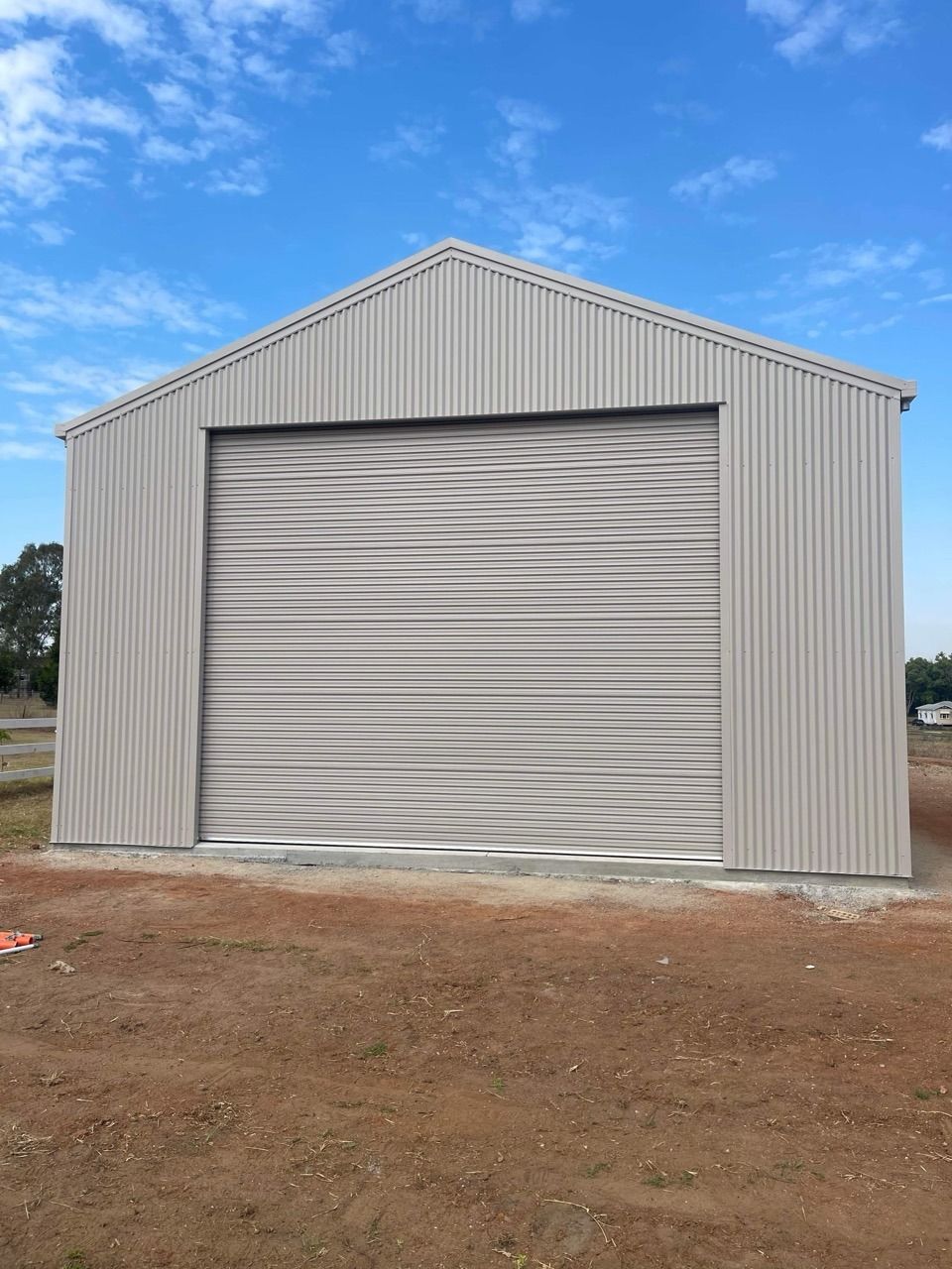 Large Metal Shed With a Corrugated Surface