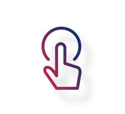 An Icon Of A Hand Pressing A Button On A White Background — Just Sheds In Kunda Park, QLD