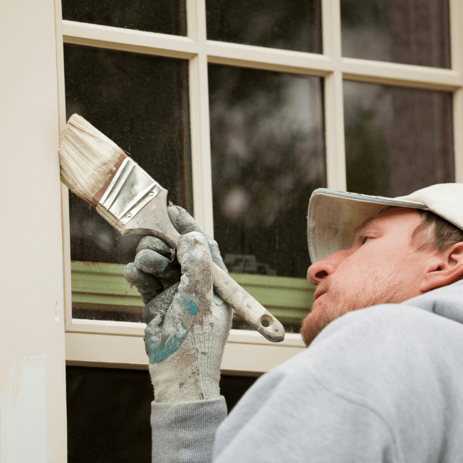 A Man Paints A Window With A Brush — Howells & Co Legal & Conveyancing In Cessnock, NSW