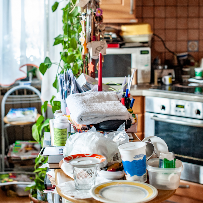 A Kitchen With A Lot Of Dishes And Cups On The Table — Howells & Co Legal & Conveyancing In Cessnock, NSW