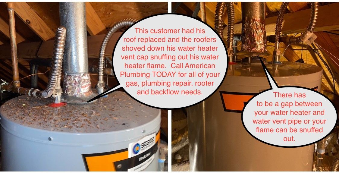 Your gas water heater needs air! American Plumbing, LMP 556