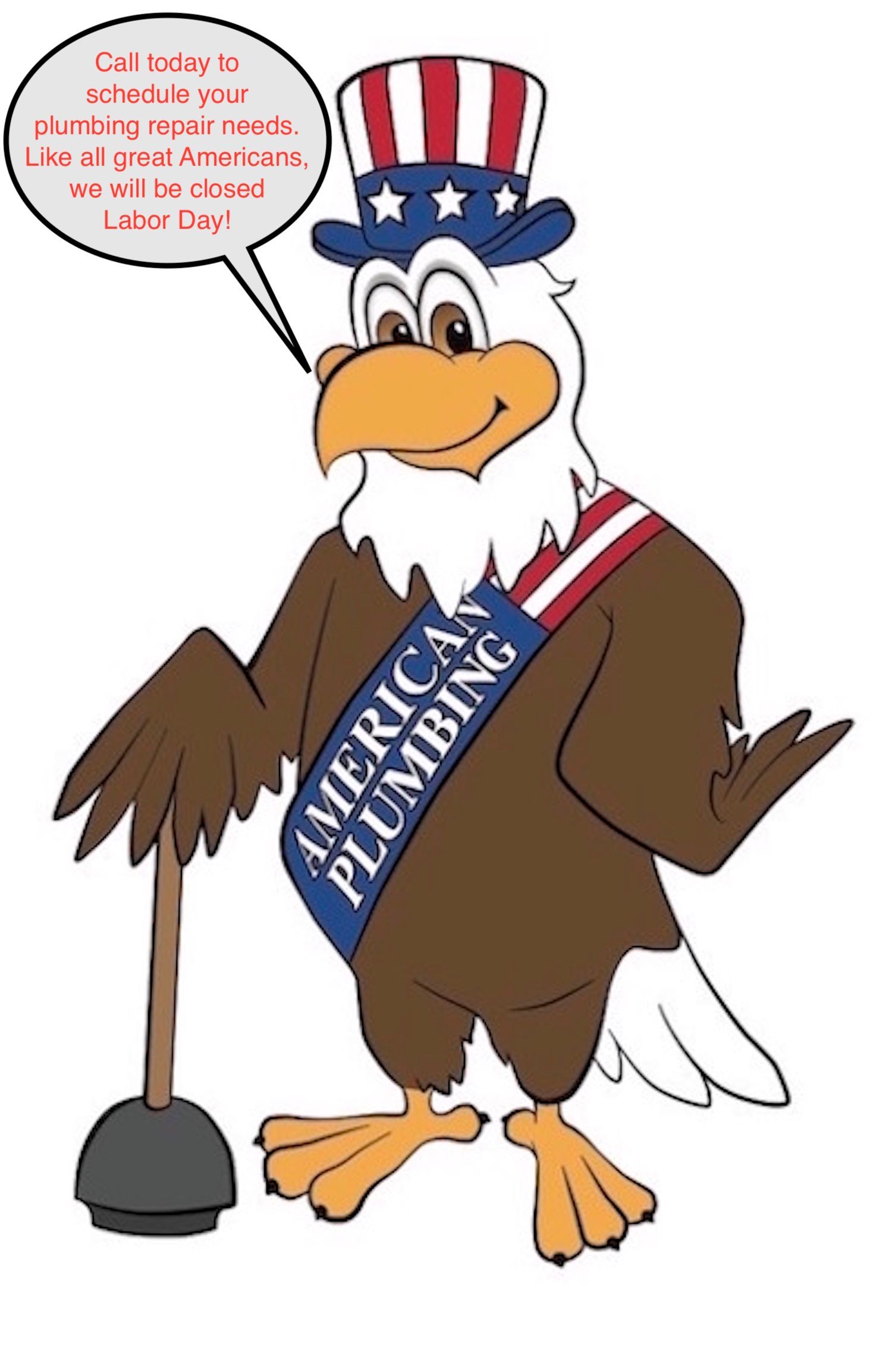 Cartoon eagle in Uncle Sam hat, 