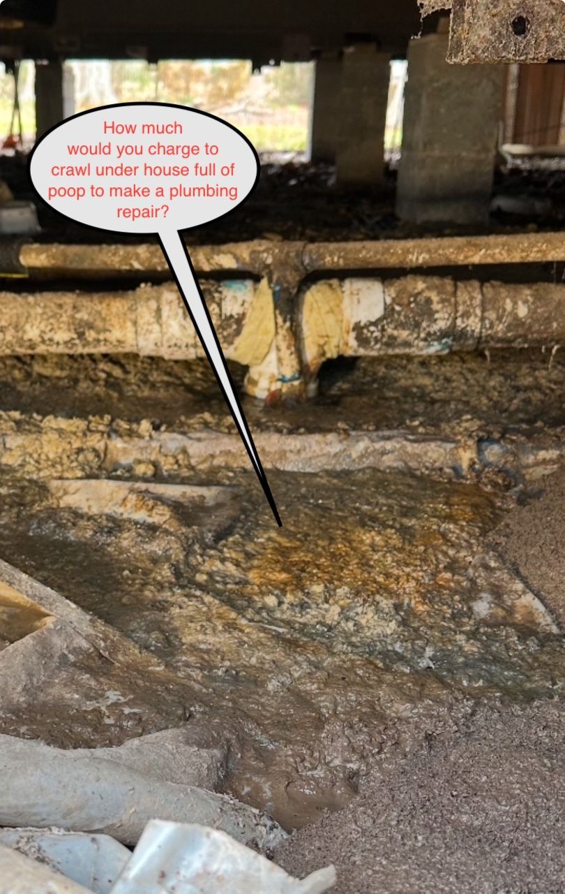Close-up of a rusty metal structure with a speech-bubble label pointing to a corrosion spot.