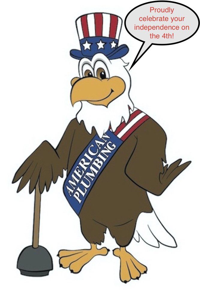 Cartoon bald eagle in Uncle Sam hat and “American Veteran” sash, leaning on a cane