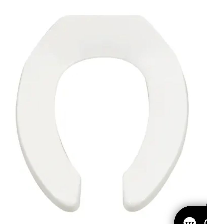 White U-shaped plastic horseshoe toilet seat cover on a white background
