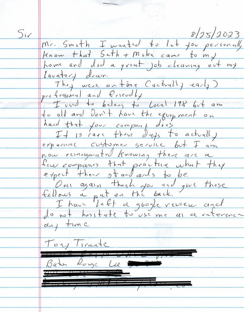 Handwritten letter on lined paper with a date at the top. The writer mentions inventory, equipment, and a possible trip.