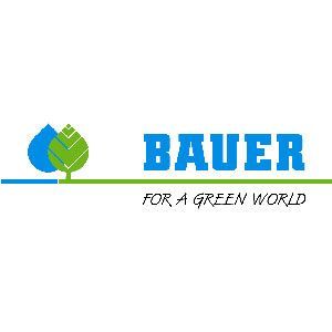 BAUER logo with blue and green leaf icon and tagline “For a Green World”