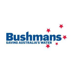 Bushmans logo in blue and red stars with the tagline “Saving Australia’s Water”