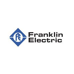 Franklin Electric logo with blue emblem and black text on white background