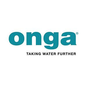 Onga logo in teal with the tagline “TAKING WATER FURTHER” on a white background
