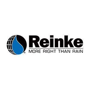 Reinke logo with black text and blue globe icon, tagline “More Right Than Rain”