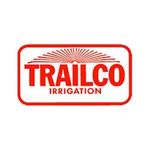 Trailco Irrigation red logo with sunburst icon in a rounded rectangle