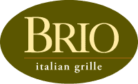 The logo for brio italian grille is a green oval.