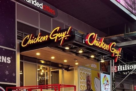 A chicken guy restaurant is located in times square