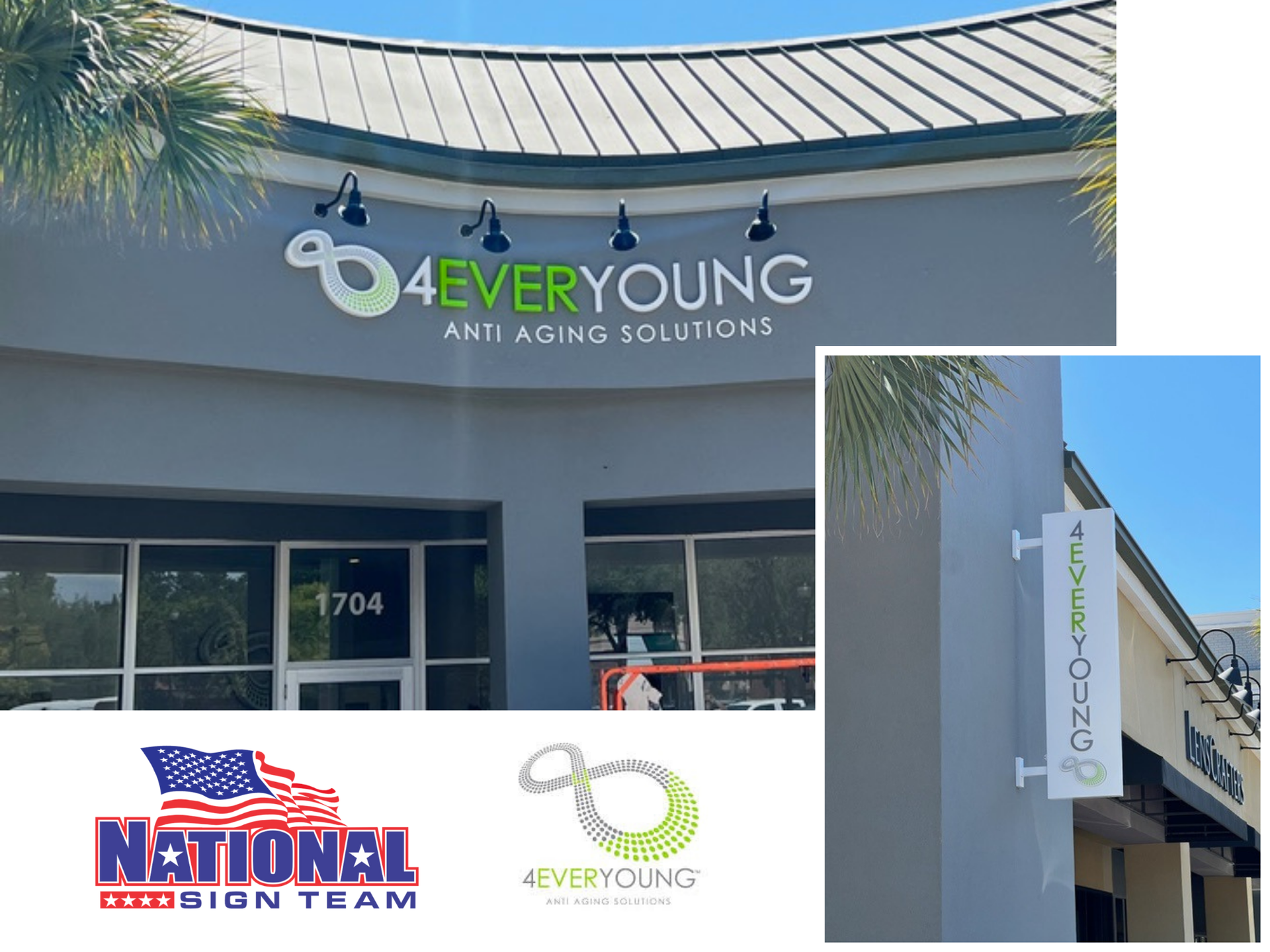 A building with a sign that says 4ever young on it