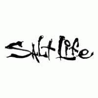 A black and white logo for salt life on a white background.