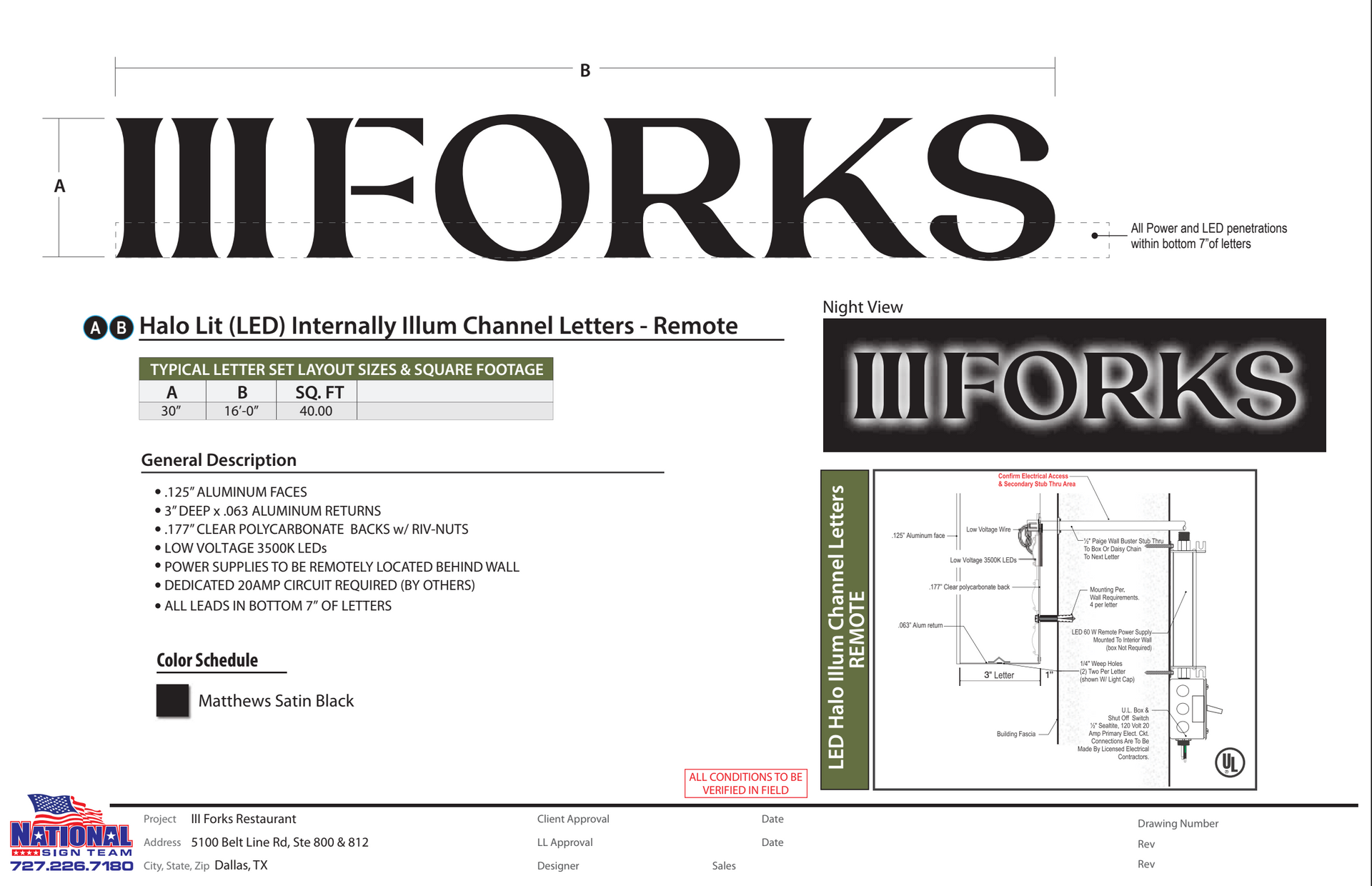 A sign that says iii forks on it