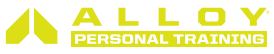 The logo for alloy personal training is yellow and white