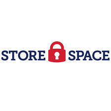 A logo for store space with a padlock and keyhole.