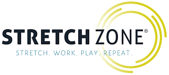 The logo for stretch zone stretch work play repeat.