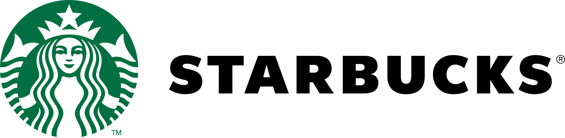 A starbucks logo with a woman 's head and a star
