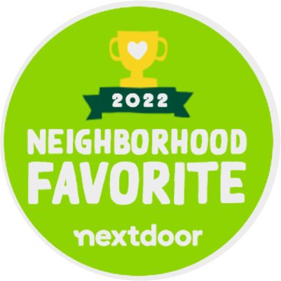 2022 Neighborhood Favorite badge from Nextdoor, highlighting Life Maid Easy's recognition for exceptional move-in and move-out cleaning services.