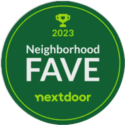 2023 Neighborhood Fave badge from Nextdoor, highlighting Life Maid Easy's reputation for excellent move-in and move-out cleaning services.