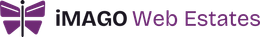 IMAGO Web Estates logo with purple icon and text on a white background