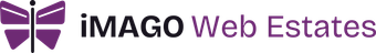 IMAGO Web Estates logo with purple icon and text on a white background