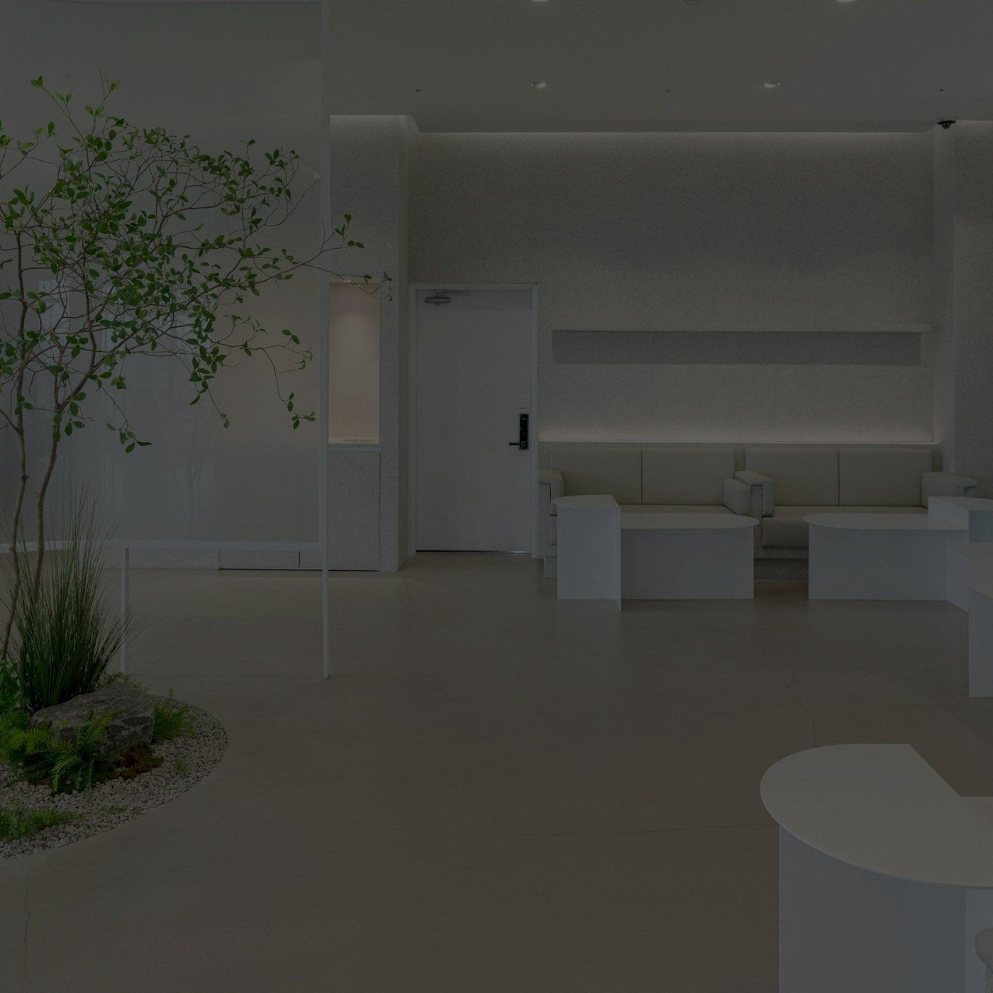A calm, softly lit interior, part of the Aevum visual language