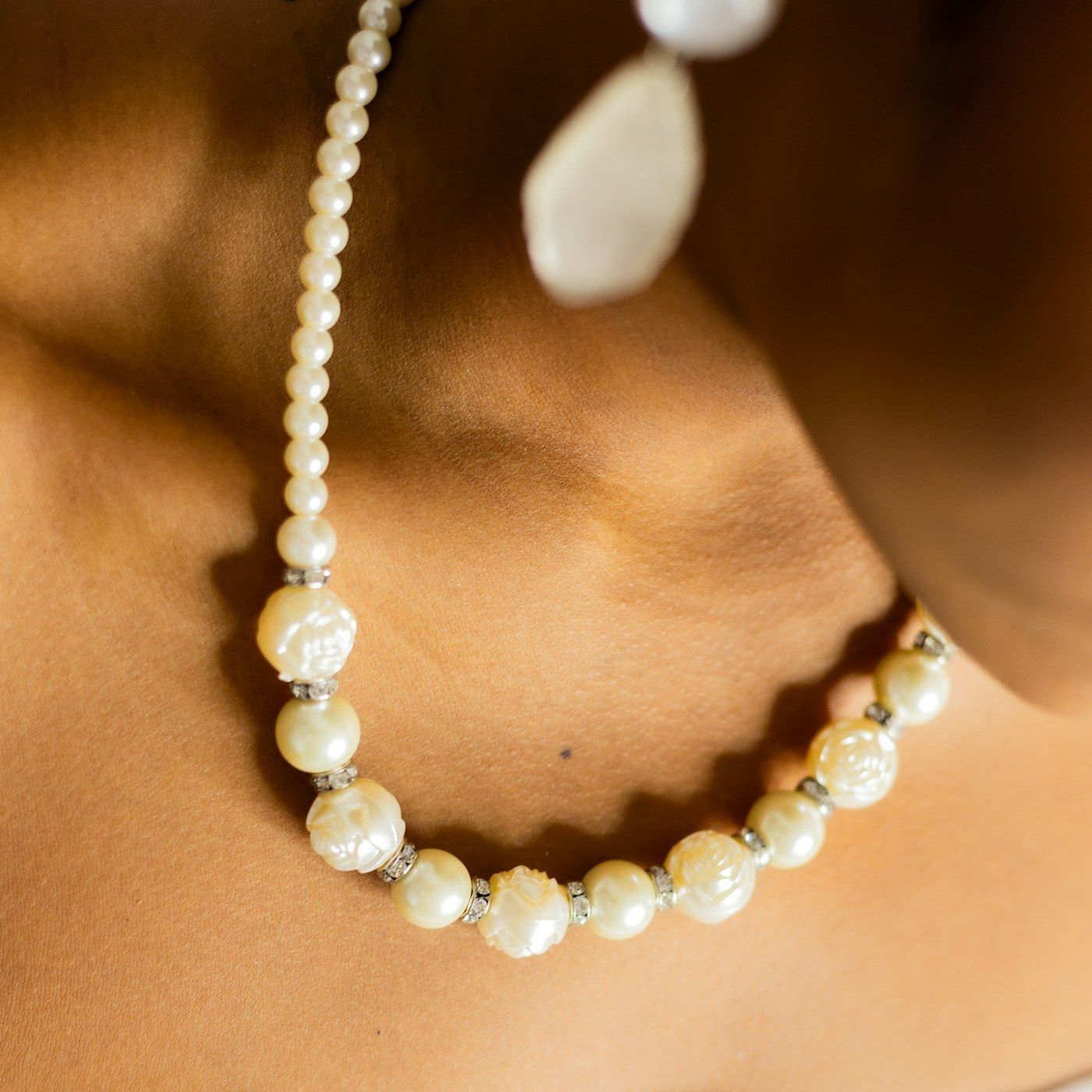 Smooth, even facial skin on a beauty model in studio light