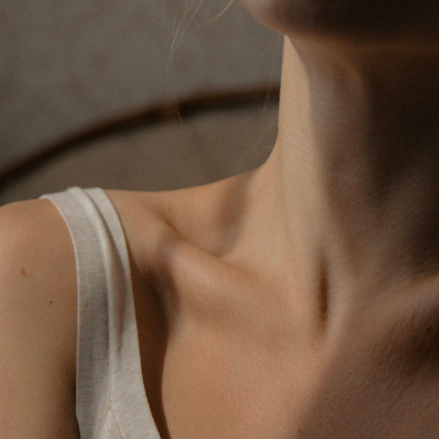 Smooth, refined facial skin on a beauty model