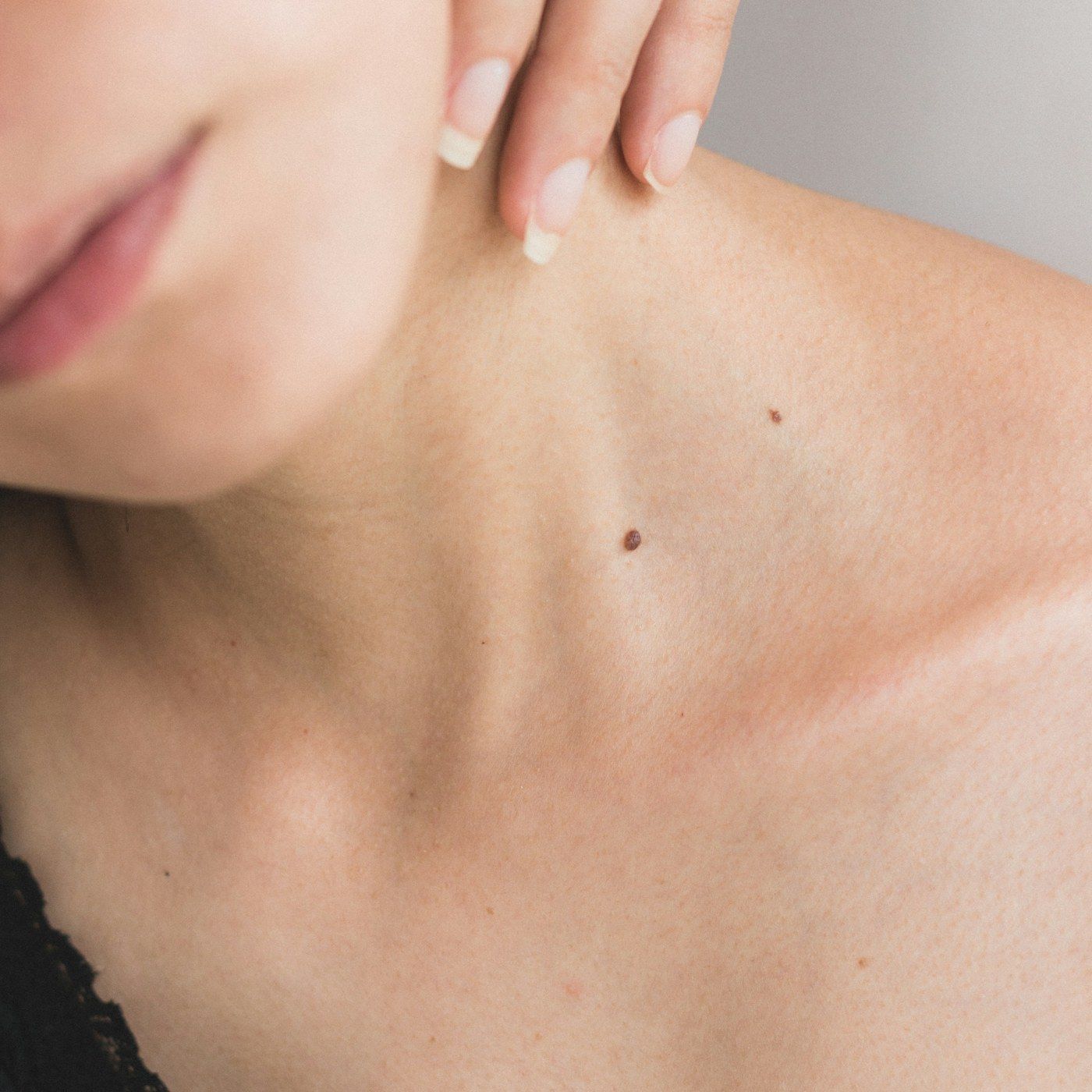Hydrated, luminous skin on a beauty model