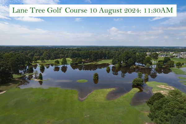 An aerial view of lane tree golf course on august 10th