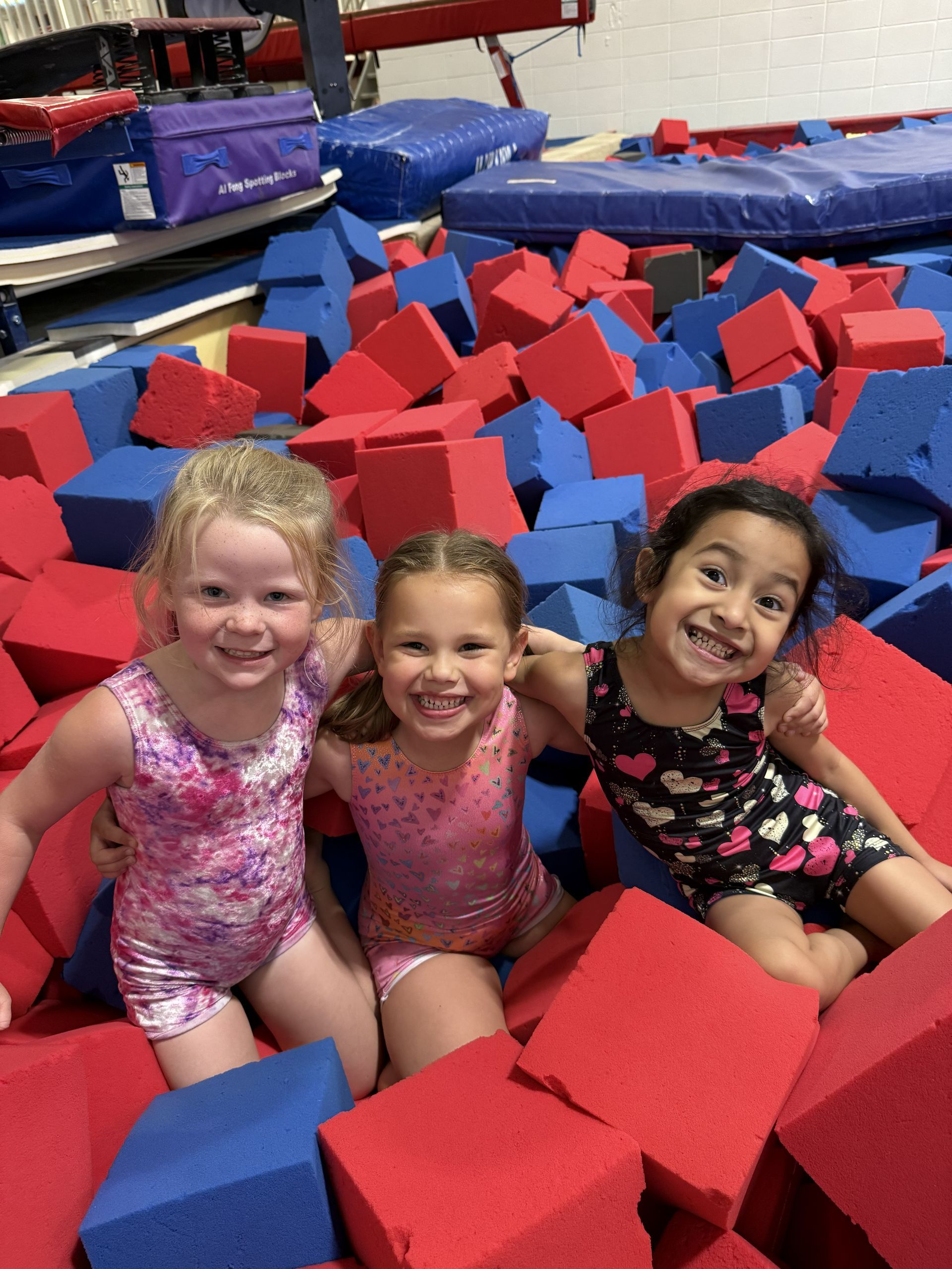 3 girls in the foam pit
