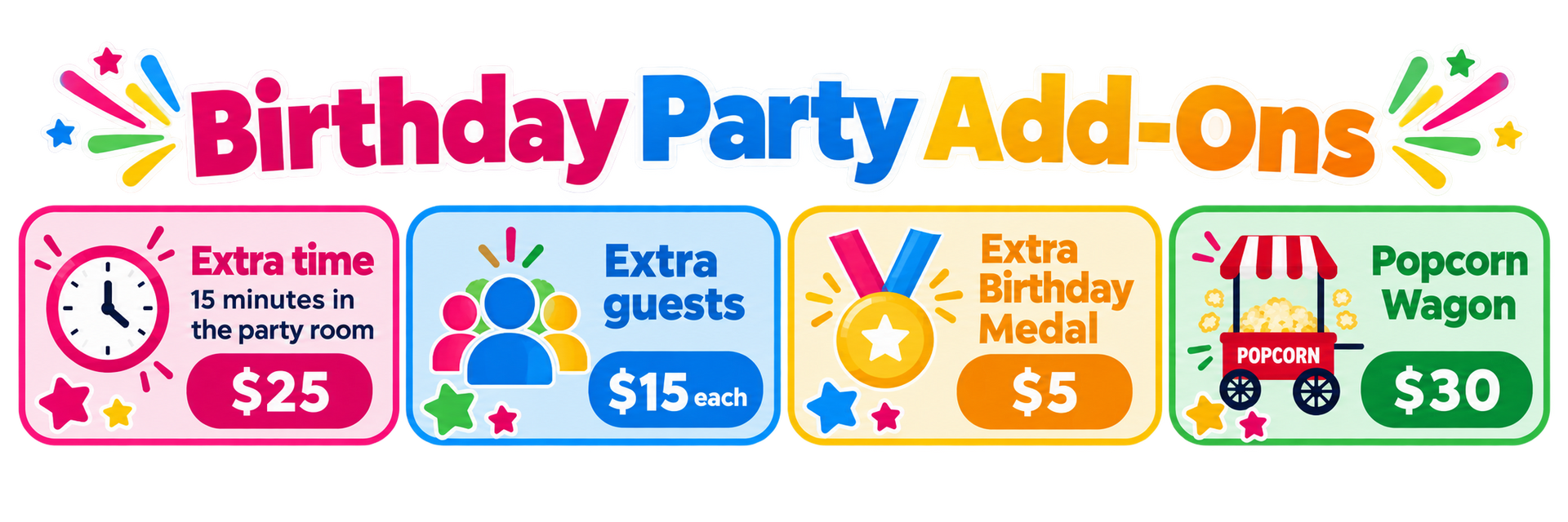 birthday party add-ons