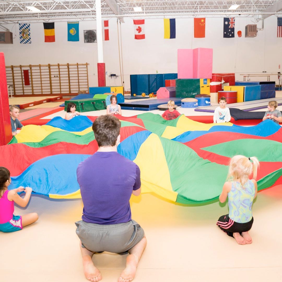 birthday party using the parachute